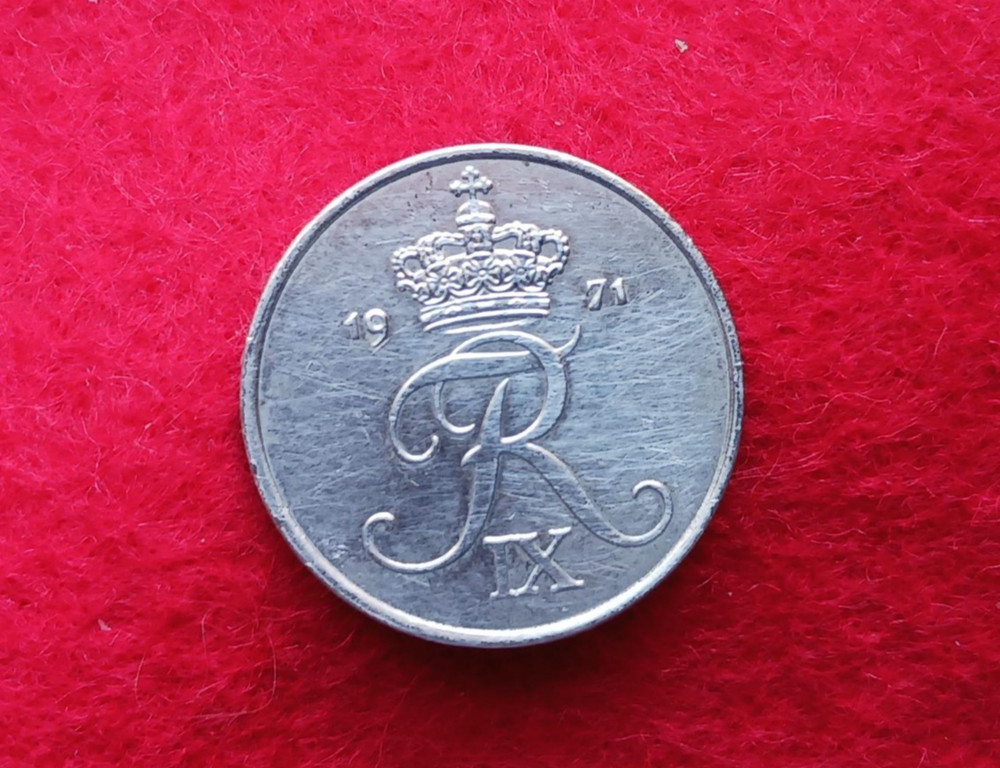 1971 Denmark 2 Ore Coin - Nice
