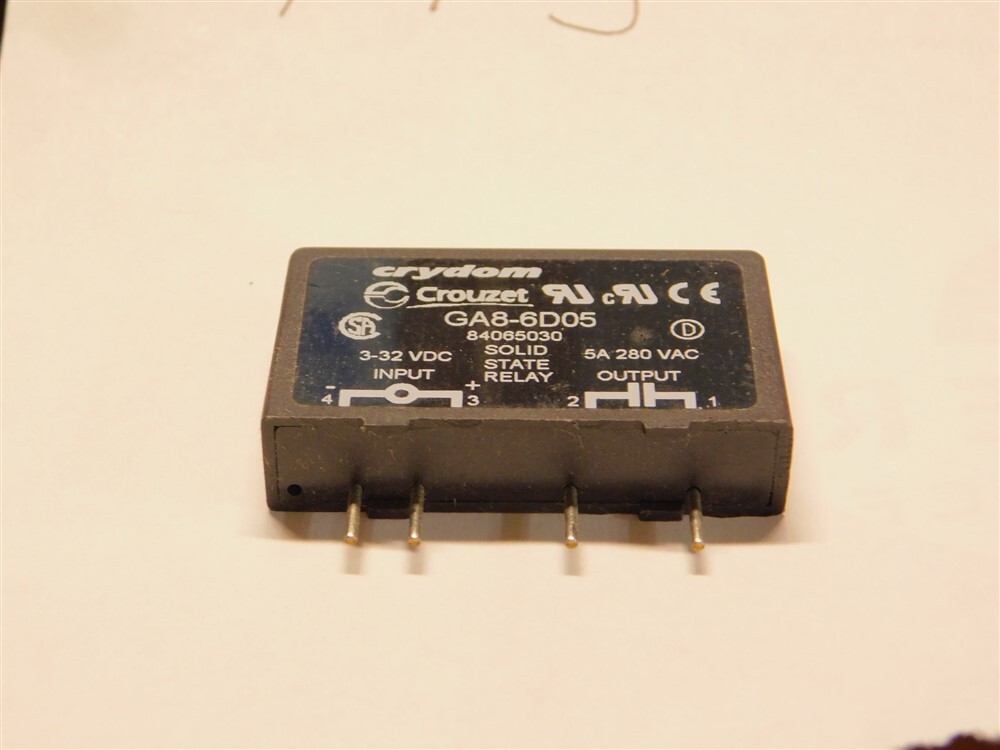 2 Crydom GA8-6D05 280V 5A Solid State Relays 3-32VDC Control
