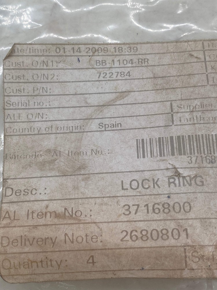 Alfa Laval 3716800 Lock Ring, Externally Threaded (Open Box)