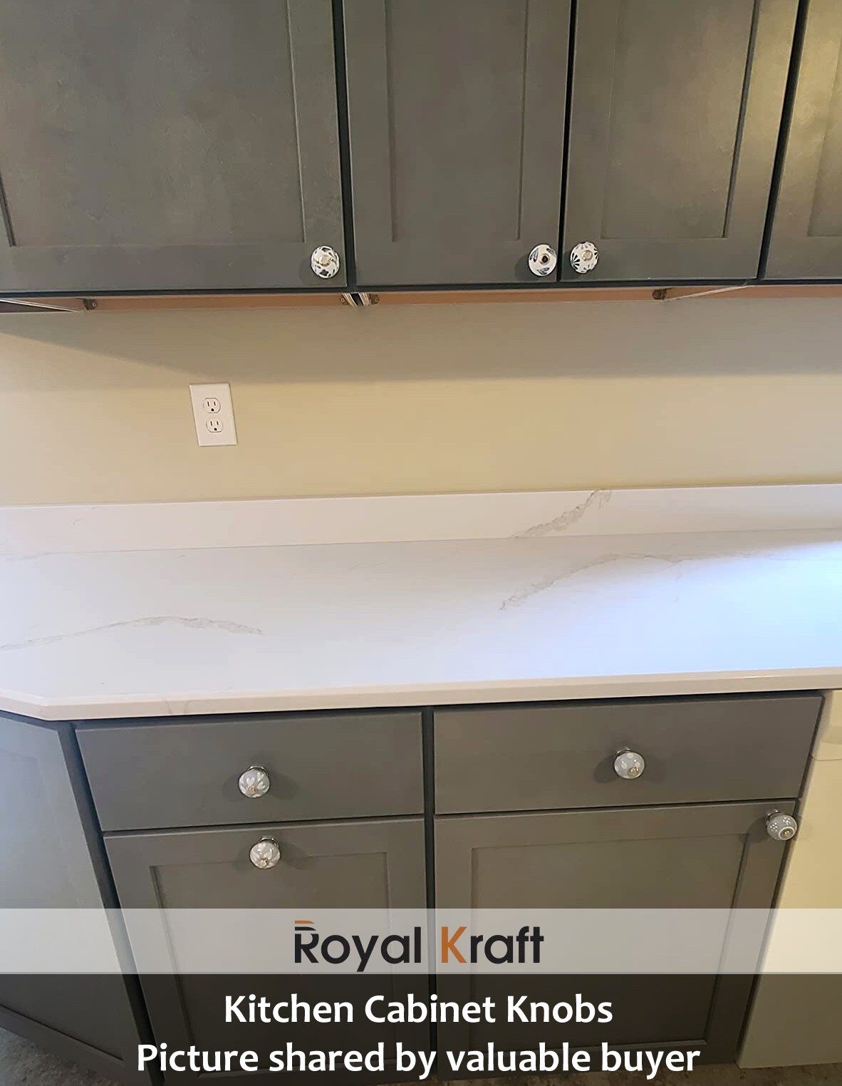 Hand Painted Vintage Ceramic Knobs for Kitchen Cabinet & Drawer Pulls Set of 10