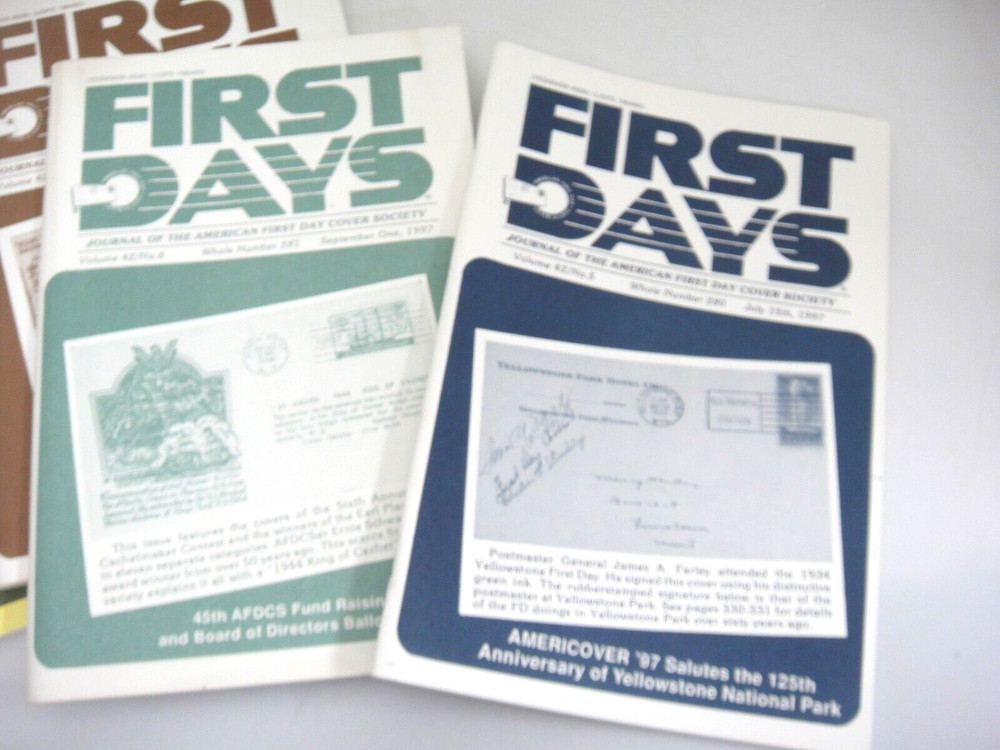 First Days Journal of American First Day Cover Society 1997 Lot of 8 Complete