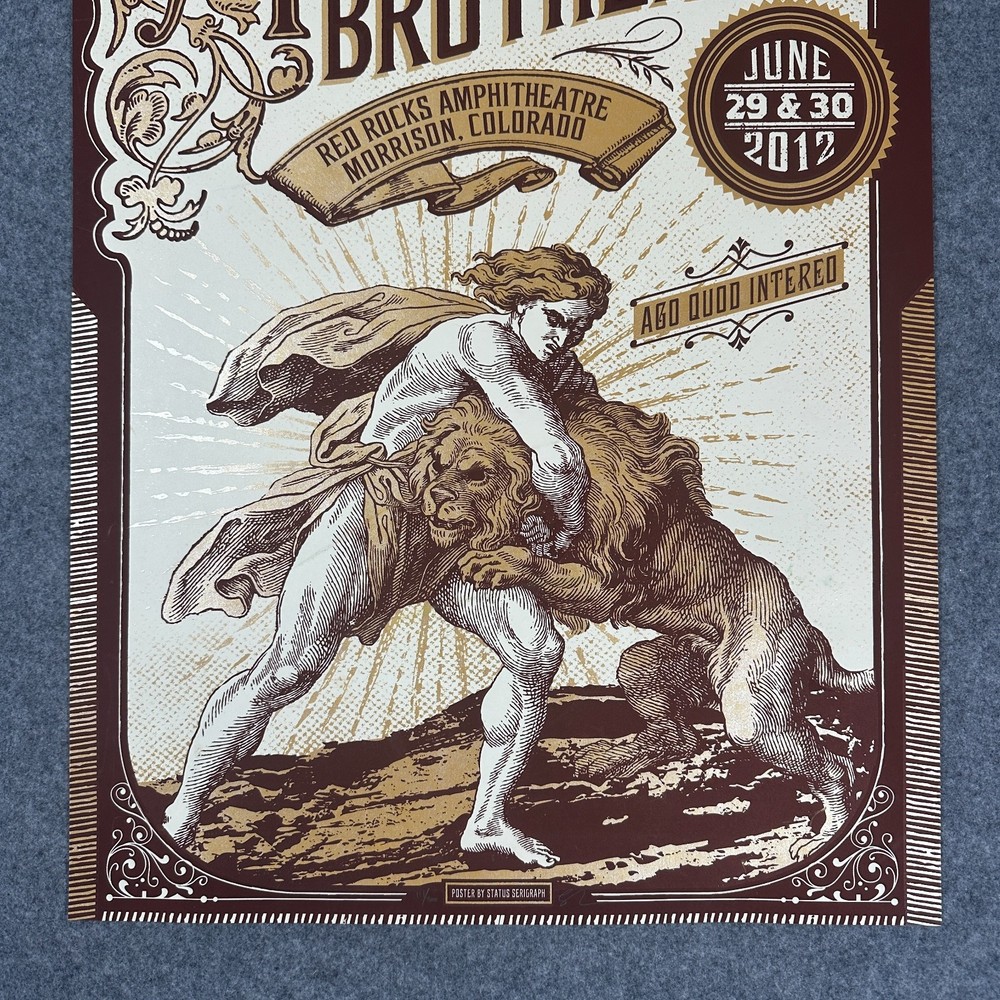 Avett Brothers Red Rocks Colorado 2012 Poster #111/300 Signed By Justin Helton