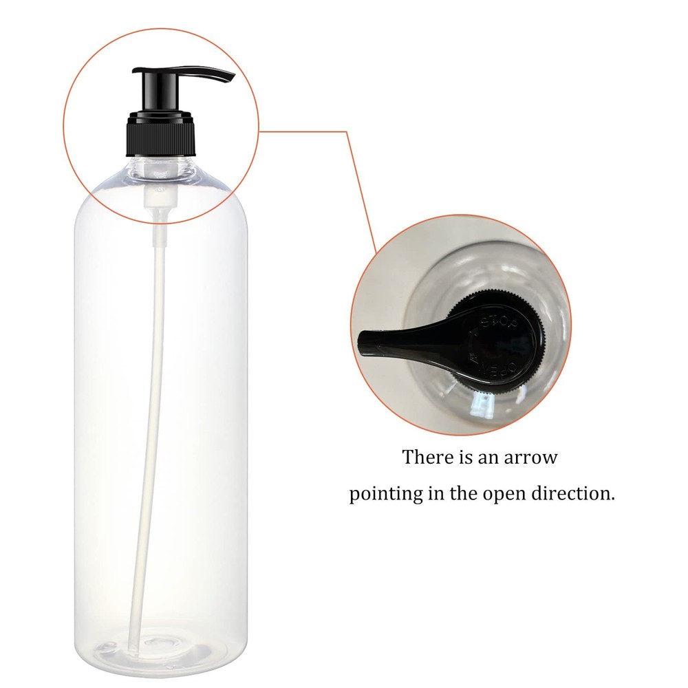 6 Pack 32oz Empty Pump Bottles Refillable Containers for Liquid Soap Shampoo