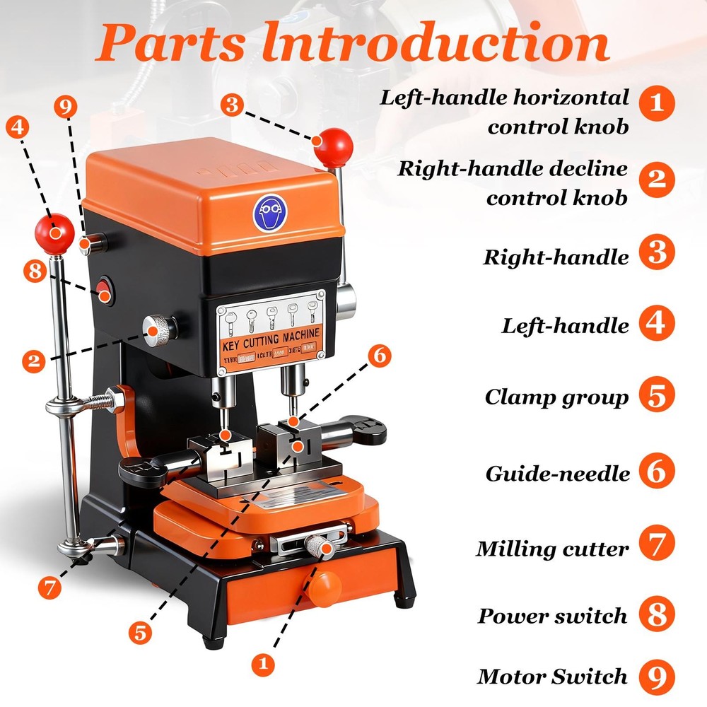 Key Cutting duplicating Machine Cutter Car Key Copier Locksmith Tools-