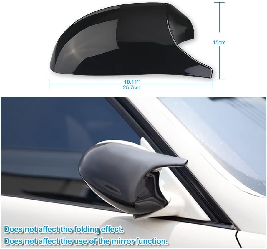 Gloss Black M3 Style Wing Mirror Cover Cap for BMW E90 E91 E92 E93 E87 E81 2PCS