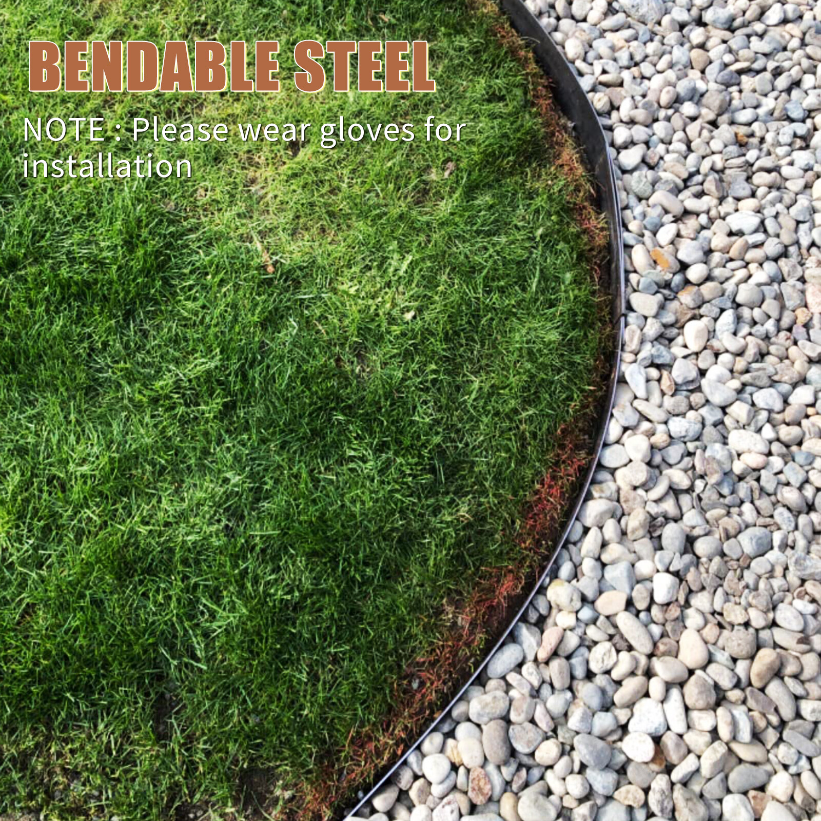 Metal Landscape Edging Borders Kit 6pcsx40x8 Inch Galvanized Steel Lawn Edging