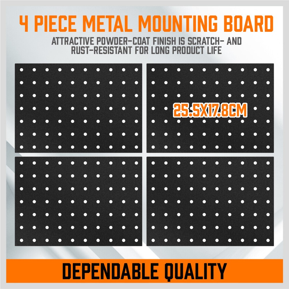 127-Pc Pegboard Hooks Set Assortment with 3 Baskets Organizing 4 Small Pegboard