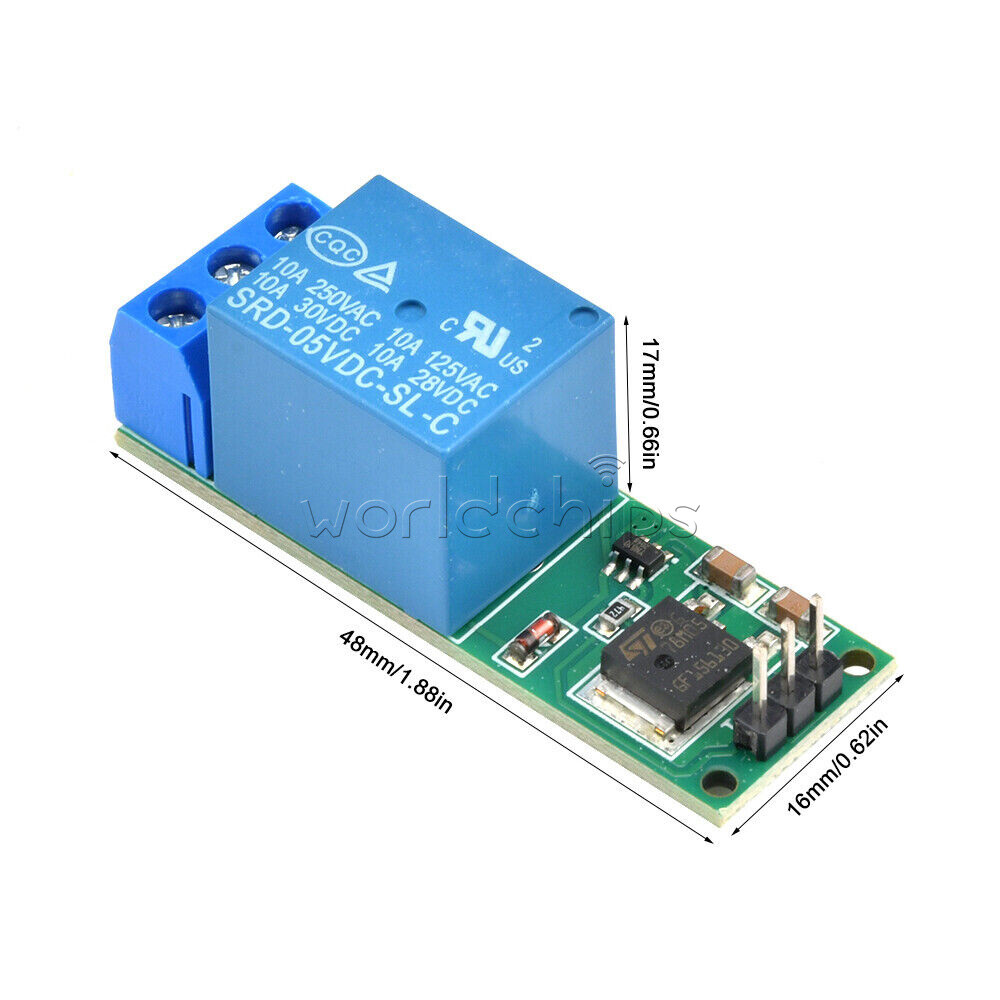 6-24V Flip-Flop Latch Relay Bistable Self-locking Low Pulse Trigger Relay Module