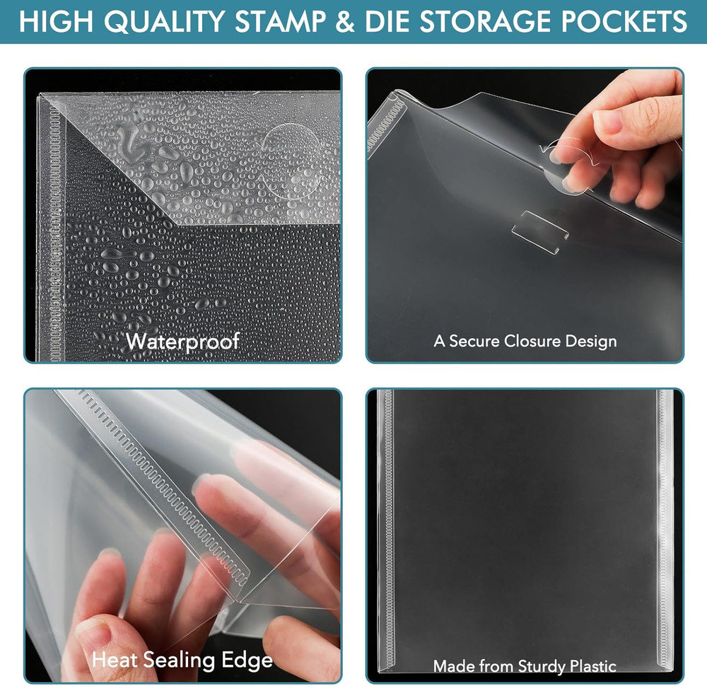 20 Pack Storage Envelopes,Clear 7X9.4" Resealable Plastic Envelopes Pockets for