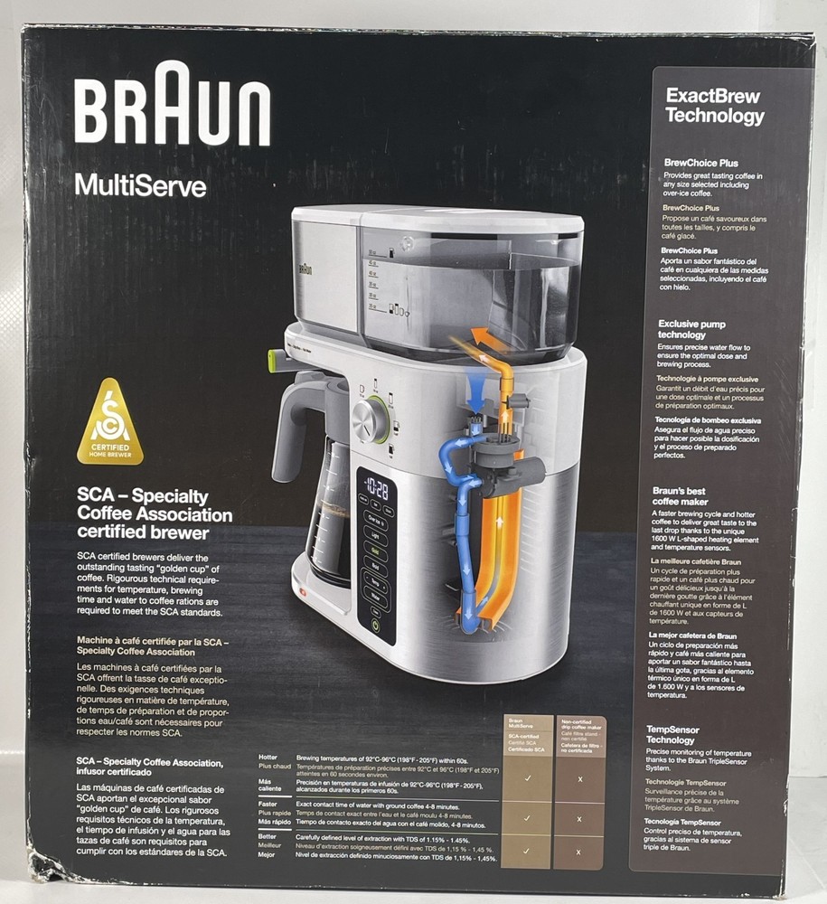 Braun KF9150 MultiServe Coffee Machine 7 Programmable Brew Sizes 24 hr timer EUC