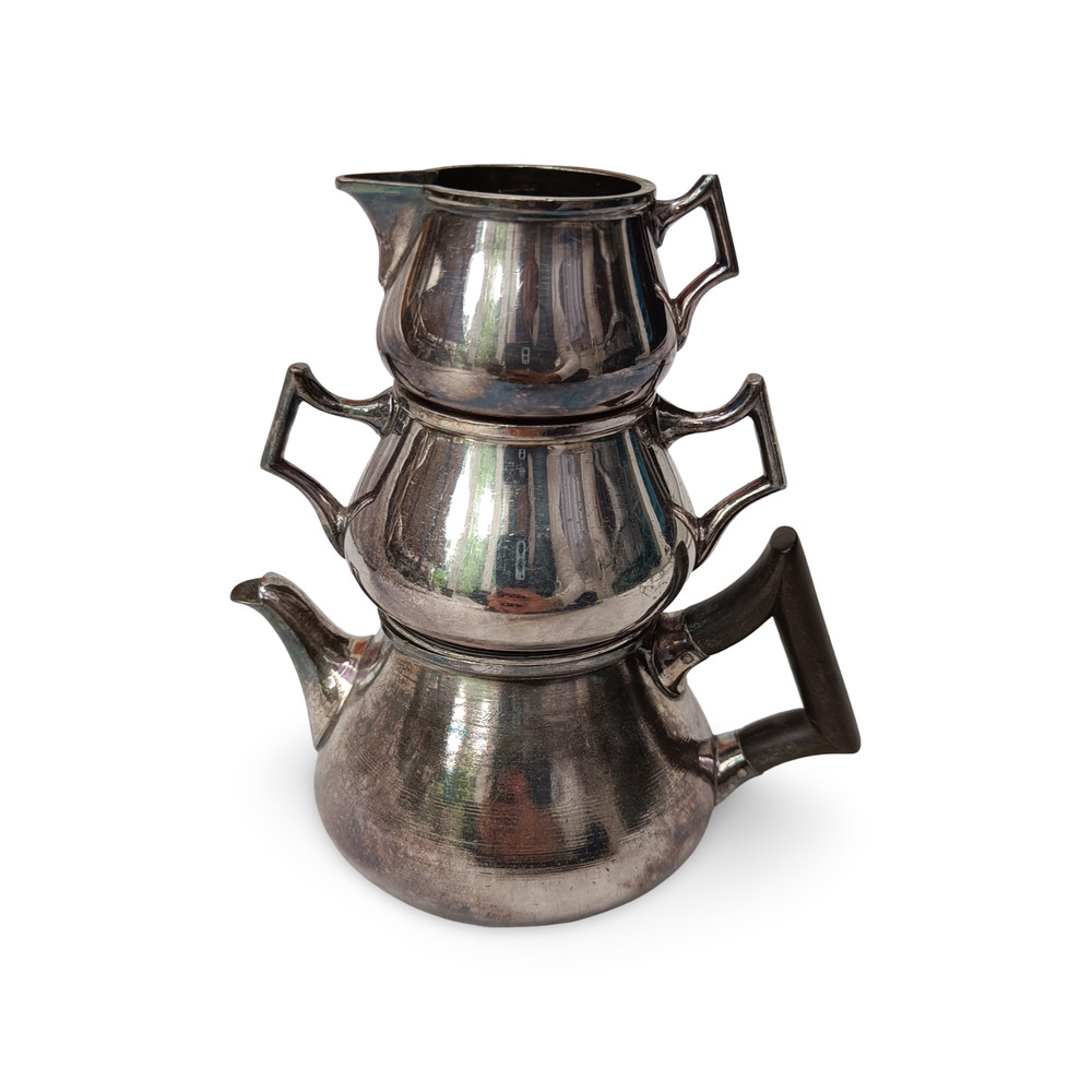 Christopher Dresser EPBM James Dixon & Sons Stackable Picknick Tea Set