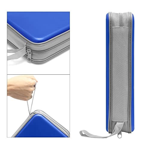 CD Case, DVD Case Holder 96 Capacity Hard Plastic CD DVD Disc Cases Blue