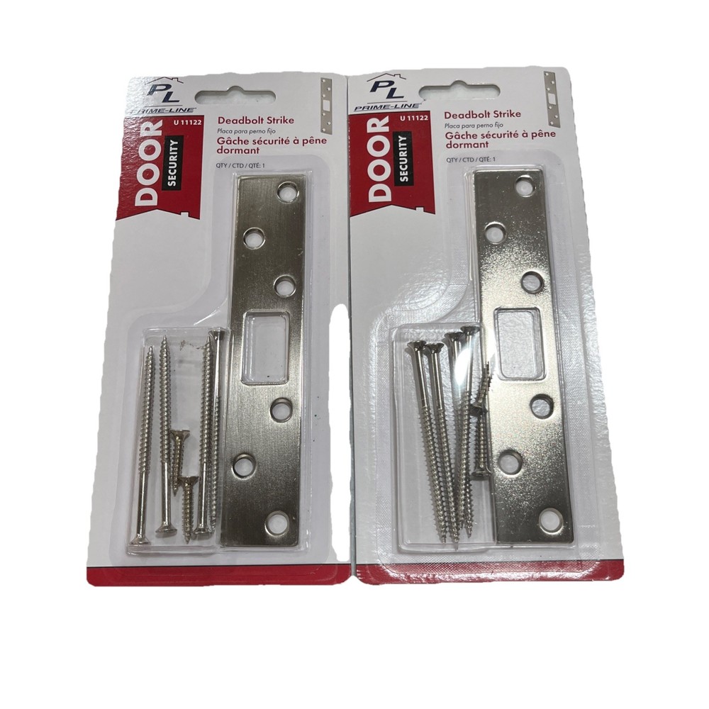 Prime Line U 1122 Deadbolt Strike (2 Pack)