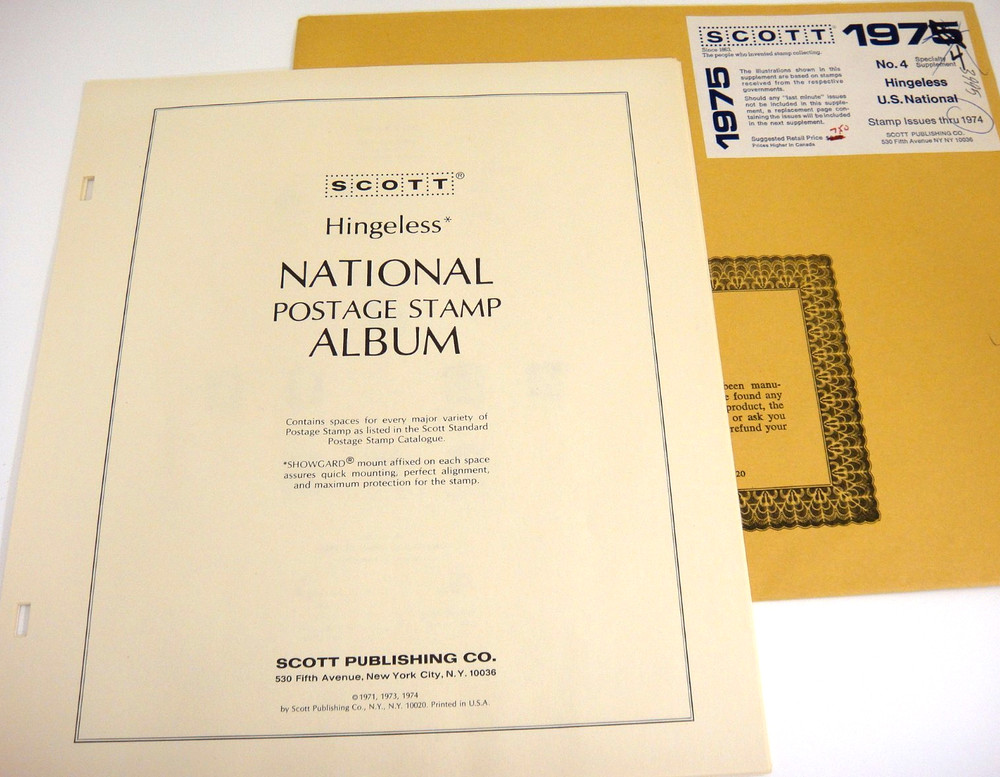 Scott 1974 National Hingeless Stamp Album Supplement H4 100SH74 As Is