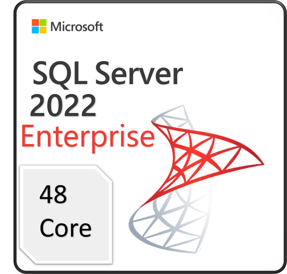 Microsoft SQL Server 2022 Enterprise Edition - 48 Core License (DVD/Certificate)