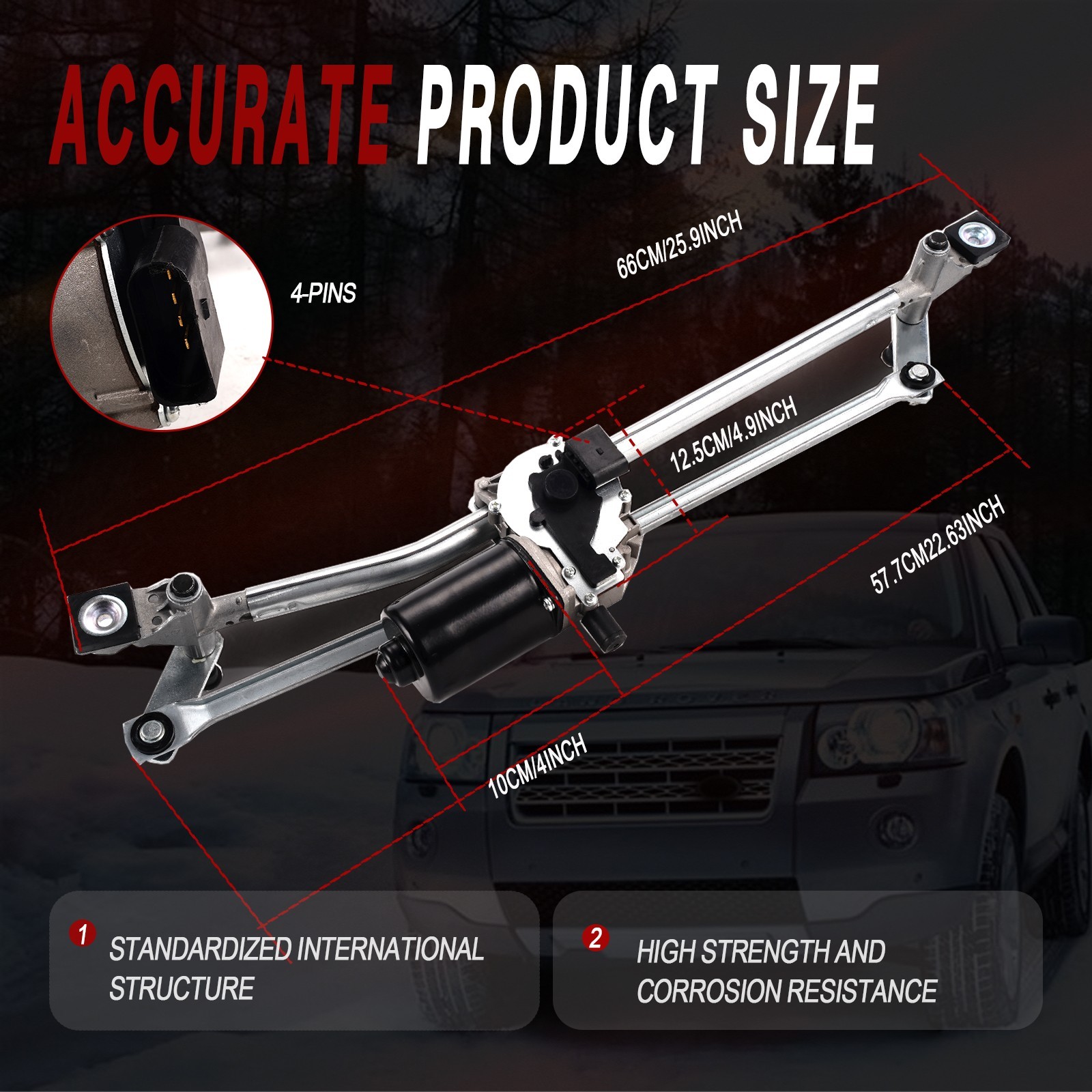 Front Windshield Wiper Linkage with Motor For Land Rover LR2 2008-2015 LR002253