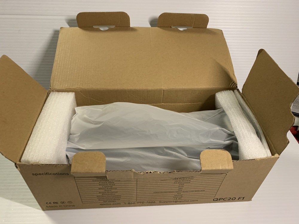 QOMO QPC20 Portable 8MP Document Camera Scanner Foldable Lightweight Affordable