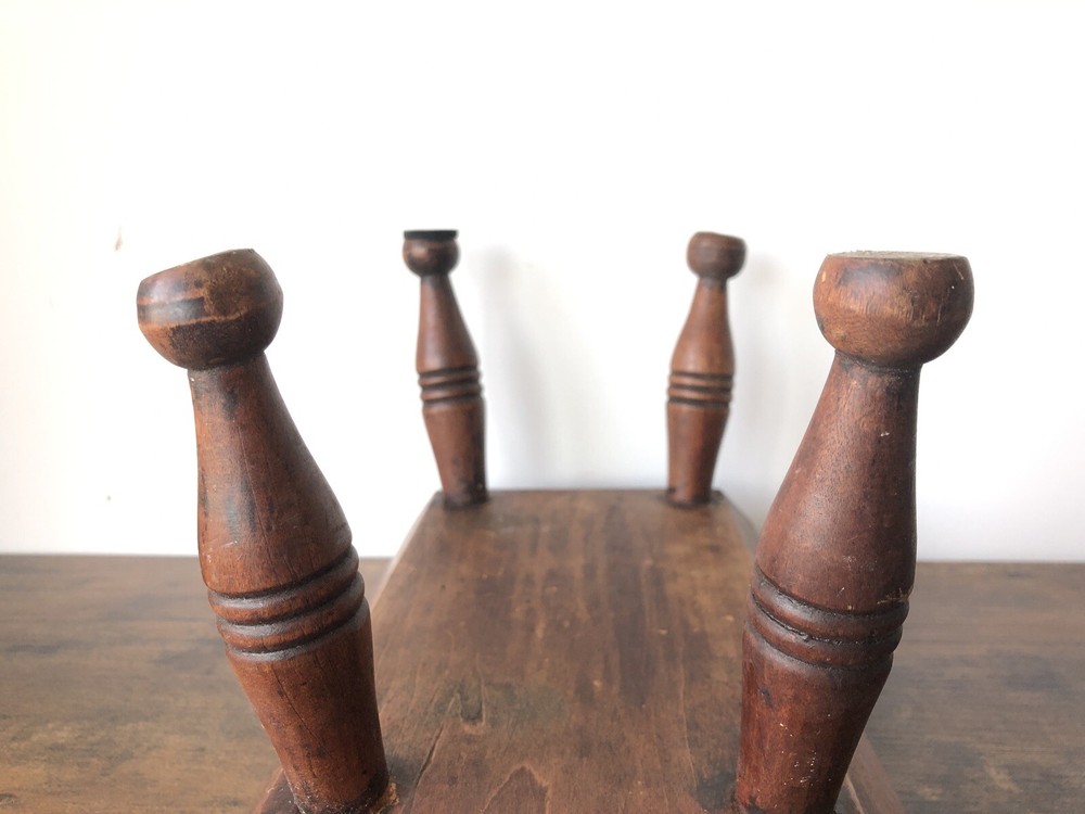 Rare 19th C. Shaker Rectangle Foot/Step Stool/Rest Button Feet Original Surface