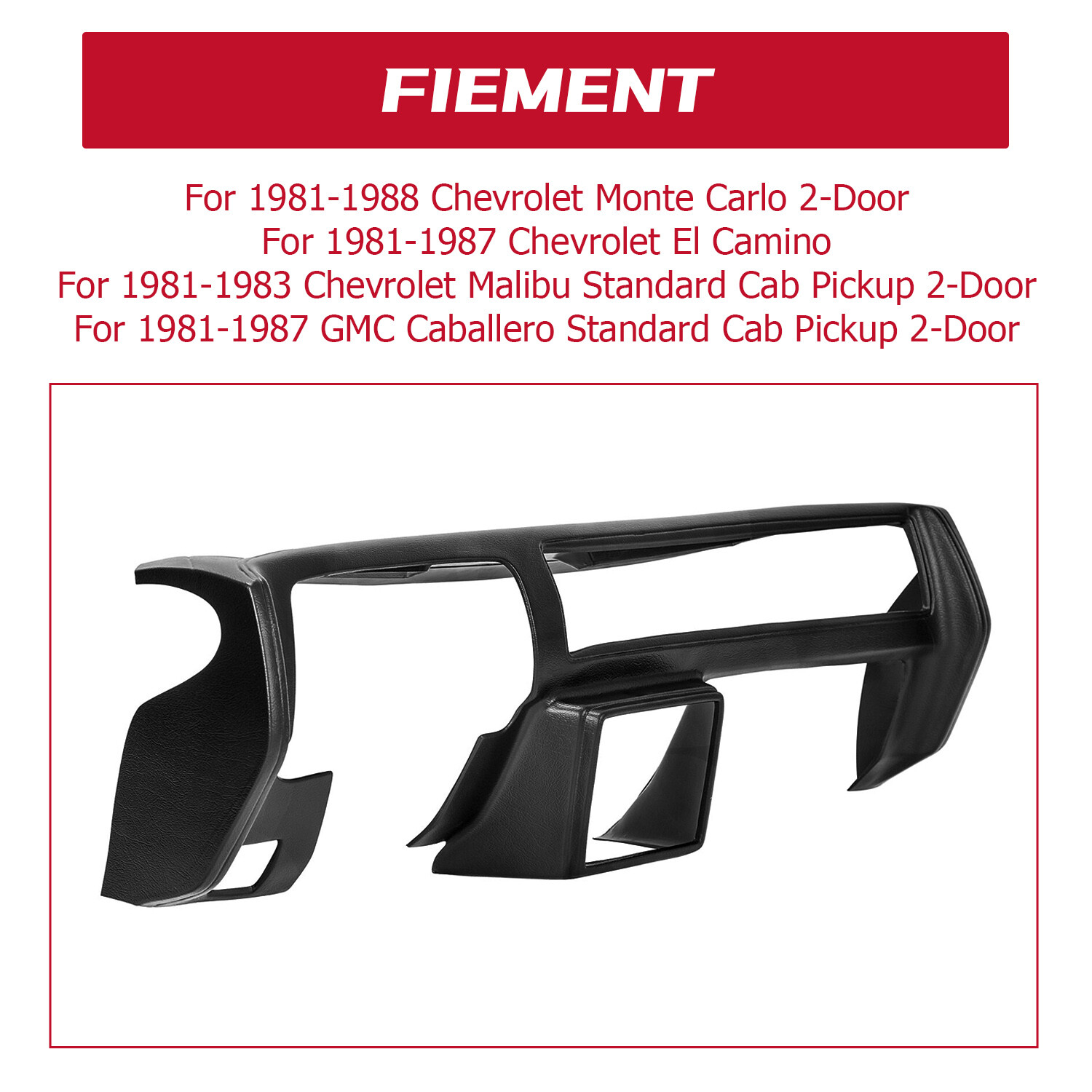 For 1981-1988 Chevy Malibu El Camino Monte Carlo GMC Caballero Dash Cover Cap