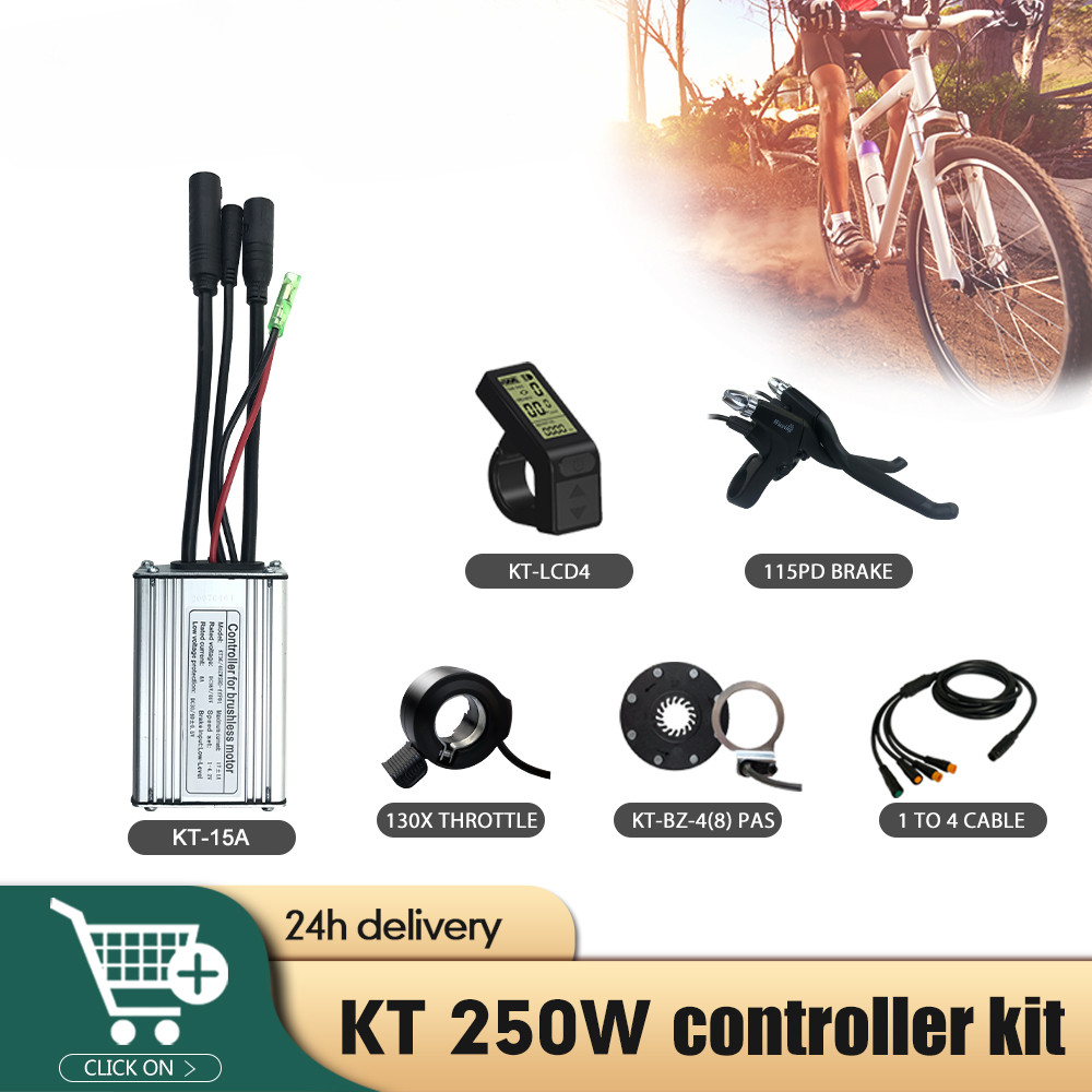36V 48V 15A Controller Waterproof Conversion Kit with Display Throttle PAS 1T4