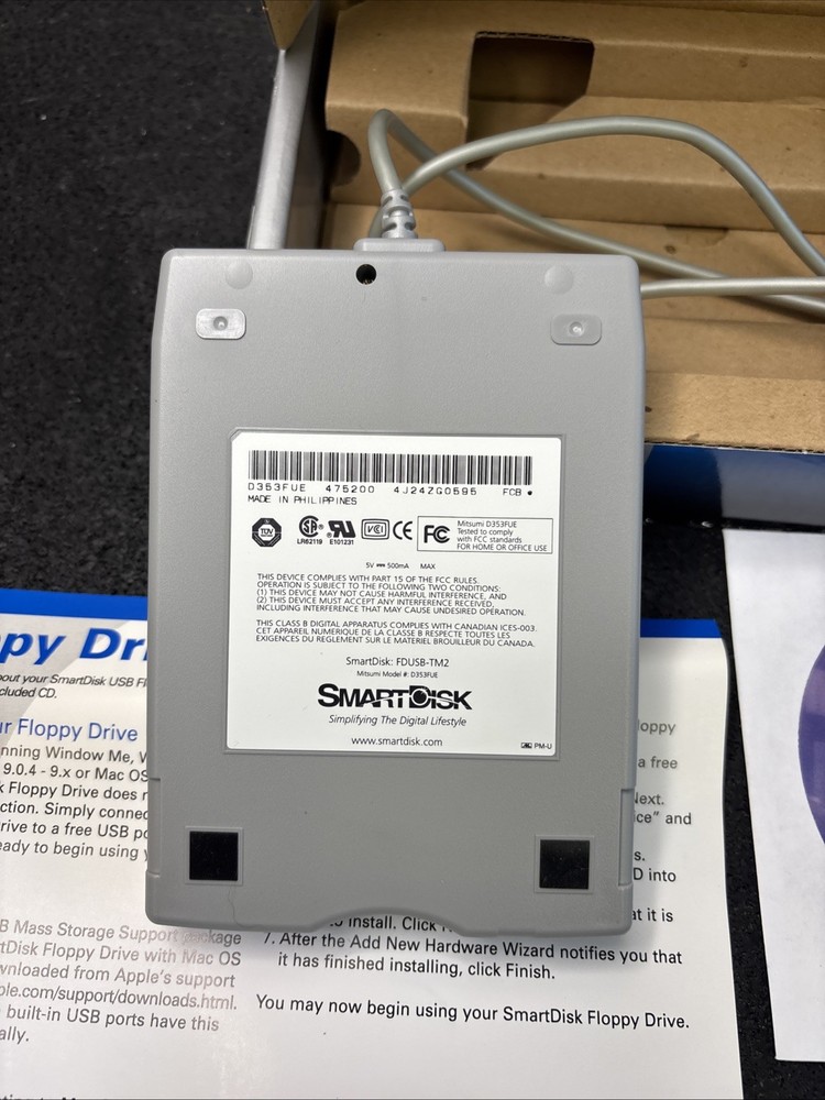 SmartDisk High Speed 2x USB External Floppy Disk Drive Titanium Edition WIN MAC