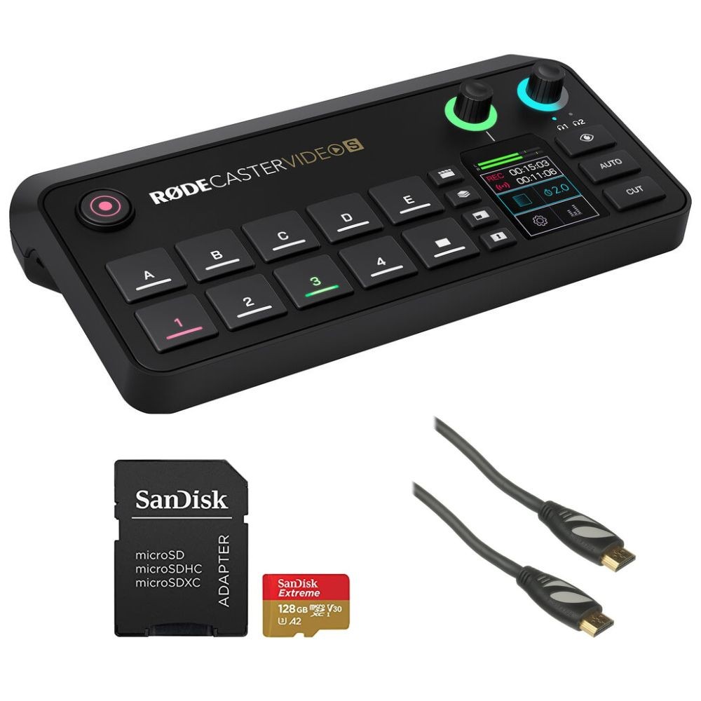 RODE RODECaster Video S Audio/Video Console with 128GB microSD & Cable