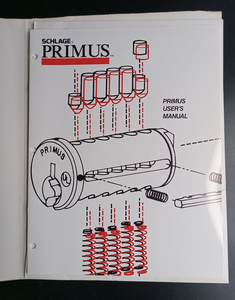 Schlage Primus Lock Users Manual Sales? Folder +