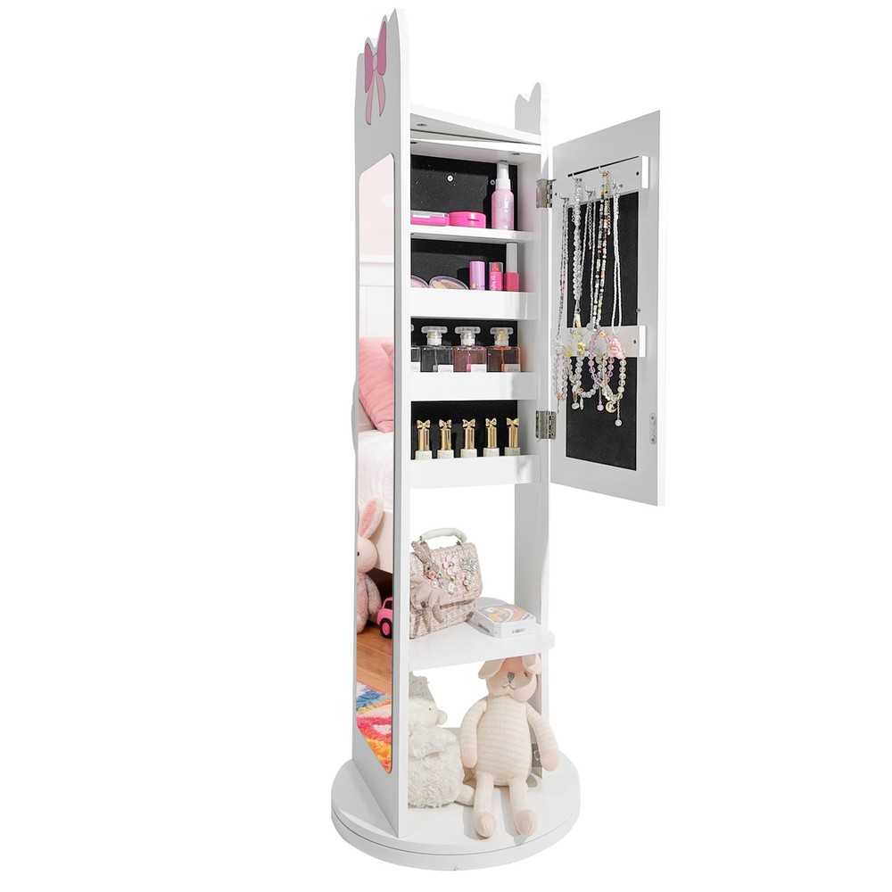 White, bow-patterned, MDF (medium-density fiberboard) painted finish