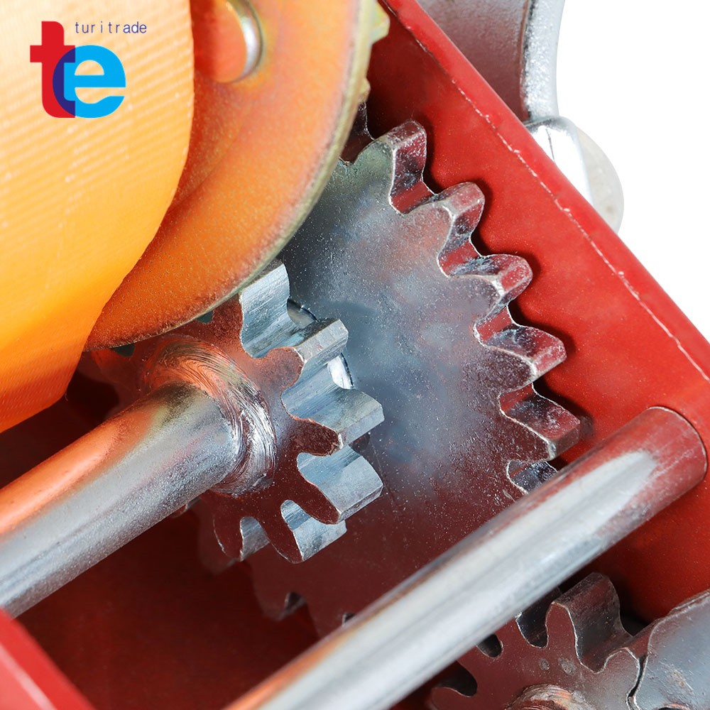 3500LBS Red Hand Winch Hand Crank 2 Gear Red Strap ATV Trailer Boat