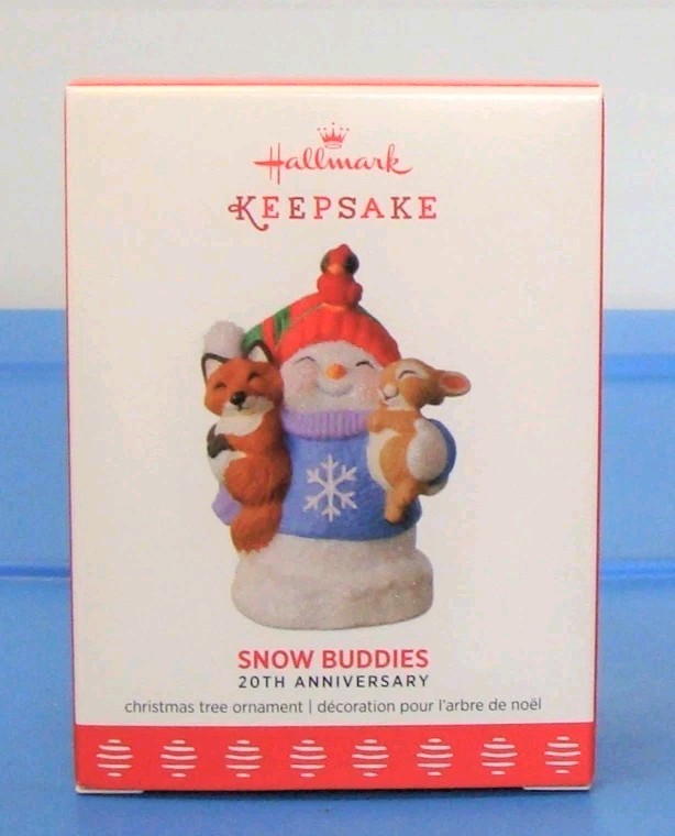 Hallmark 2017 Snow Buddies 20th Anniversary Ornament Snowman Cardinal Fox Bunny