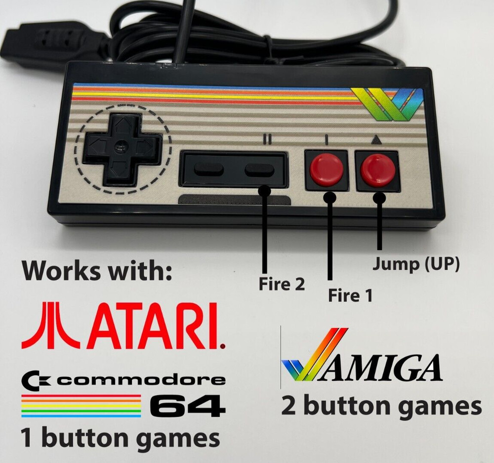 Amiga Controller Gamepad Commodore 64 Atari 2600 Control Pad Power Stick