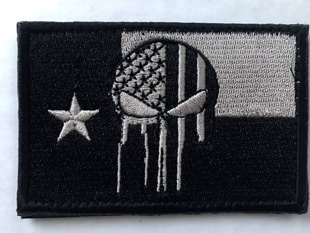 DEVGRU SNIPER Skull TEXAS FLAG Embroider Hook/Lp Tactical Patch