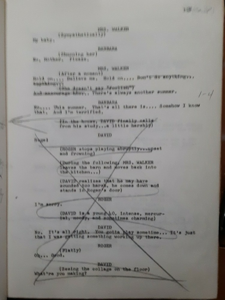Robert Anderson, corrected original play script THE DAYS BETWEEN 1965