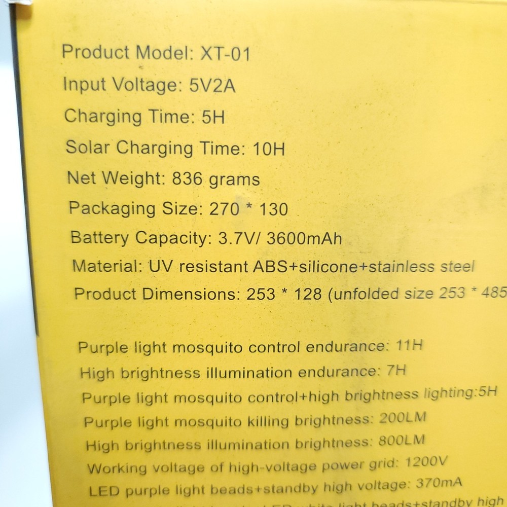 Solar Bug Zapper LED Light Portable Smart Light Sensing