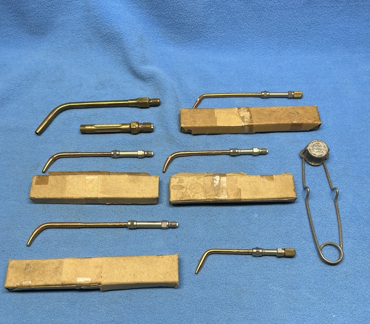 Lot of Smiths Welding Acetylene Torch Brazing Torch Tips Handle 22/A25/27 +