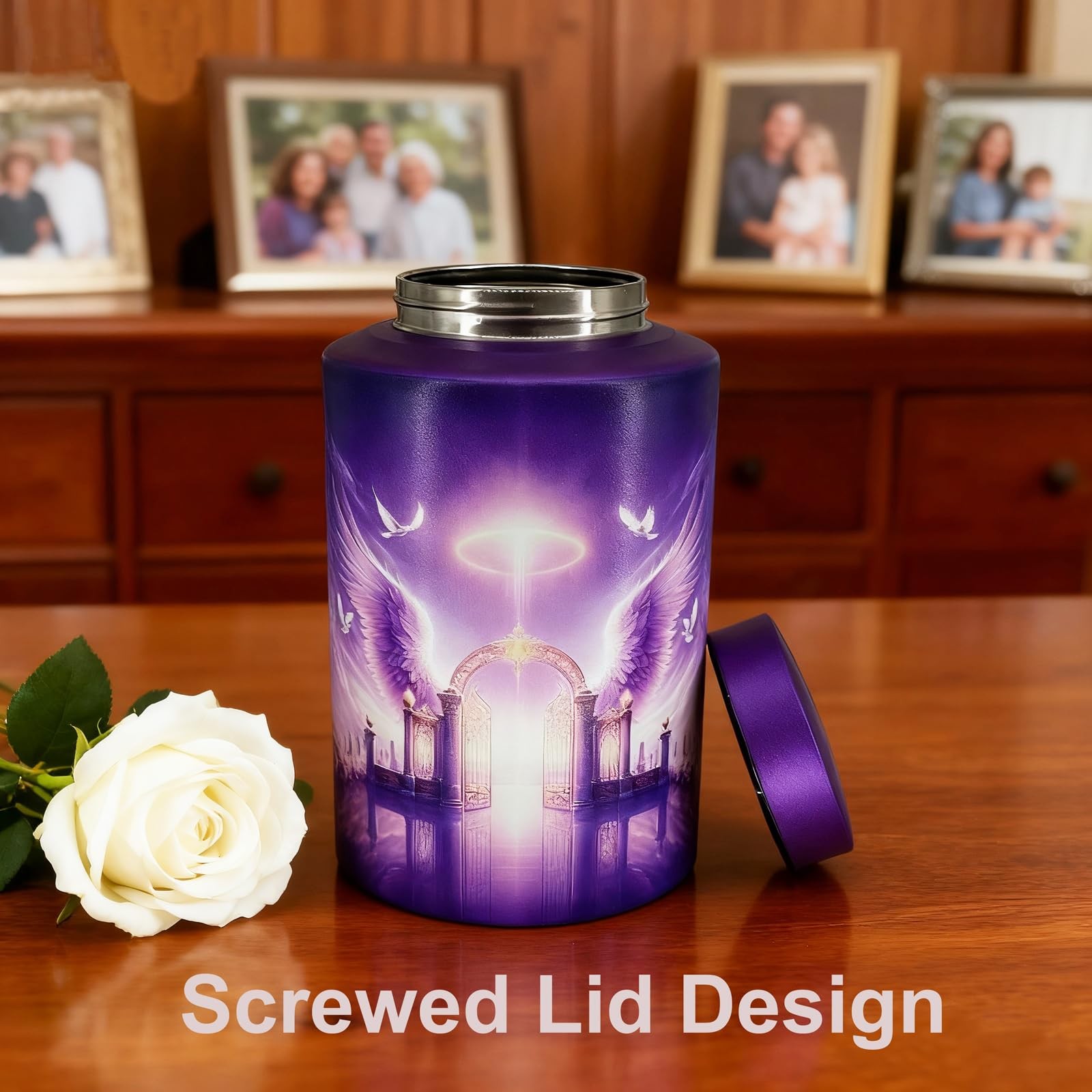 Mianachilu Large Cremation Urn for Adult Female Male 220 lbs, Purple