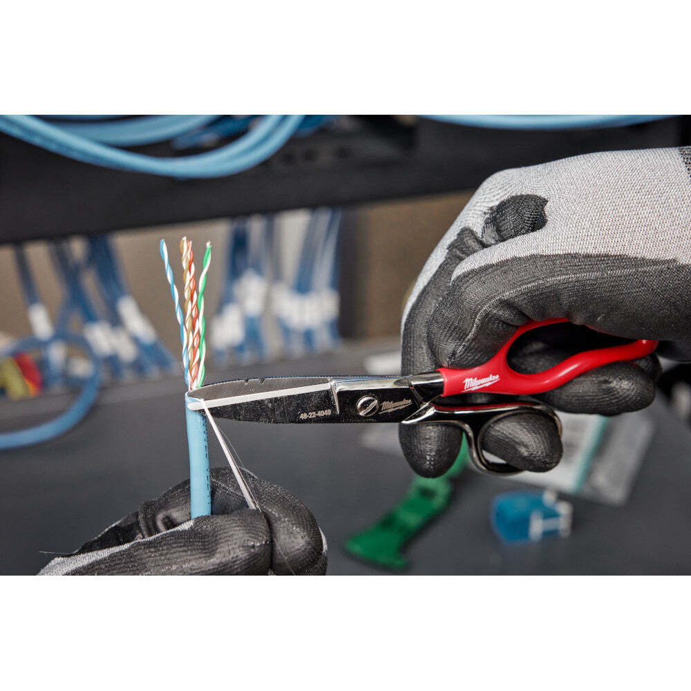 Milwaukee 48-22-4049 Durable Sharp Steel Electrician Scissors w/Extended Handle