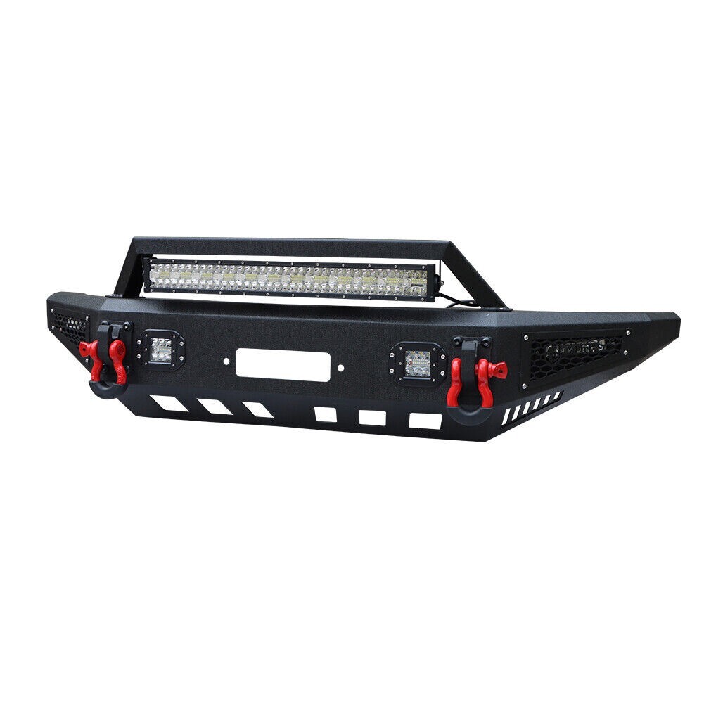 Vijay Steel Front Bumper W/Winch Plate&LED Light For 2007-2014 Toyota FJ Cruiser