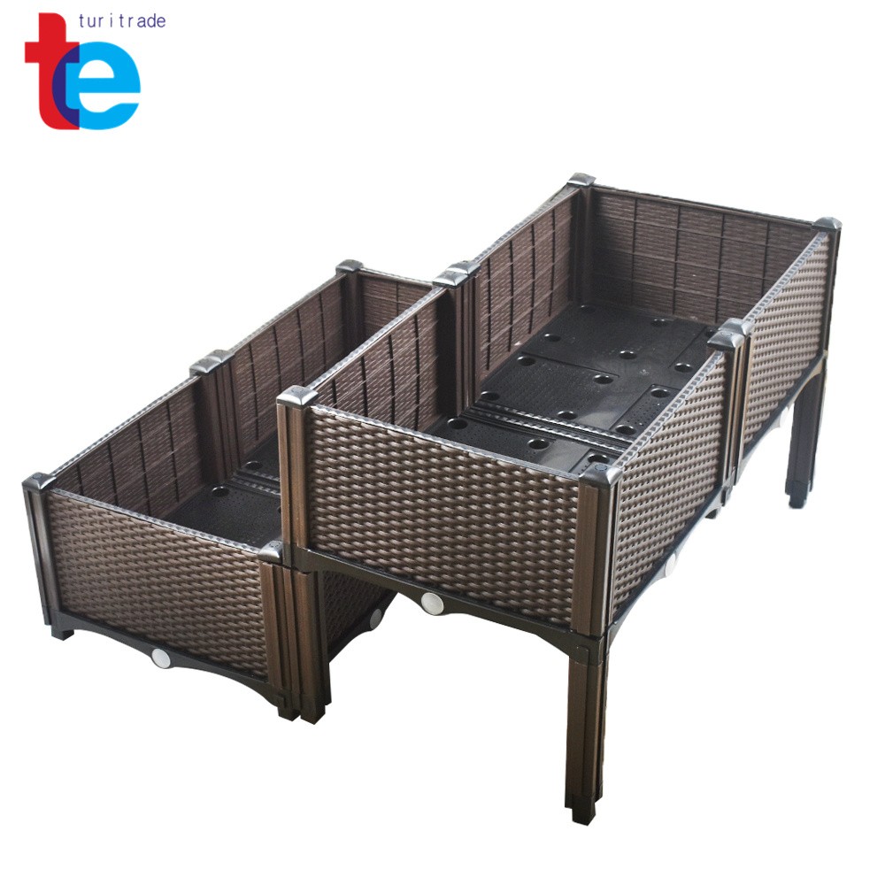 1x Elevated Rectangular Garden Bed Flowers Vegetable Growing Planter Care Box