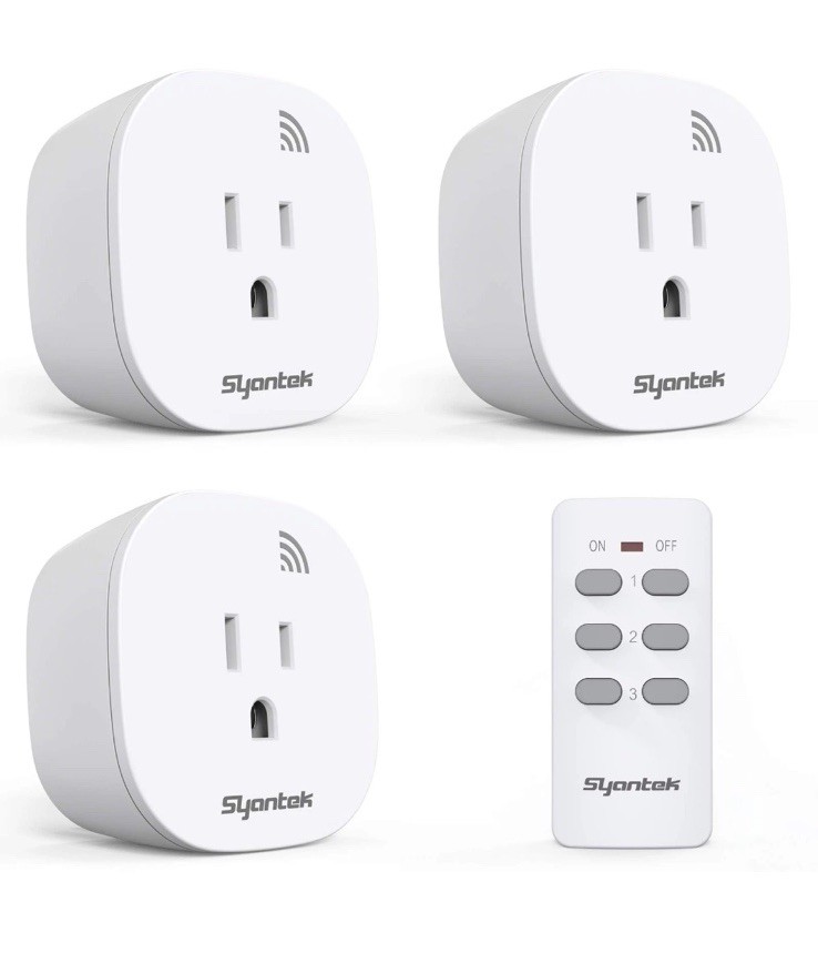 Wireless Remote Control Light Switch Kit for Appliances, 100 ft Range, 3 Outlets