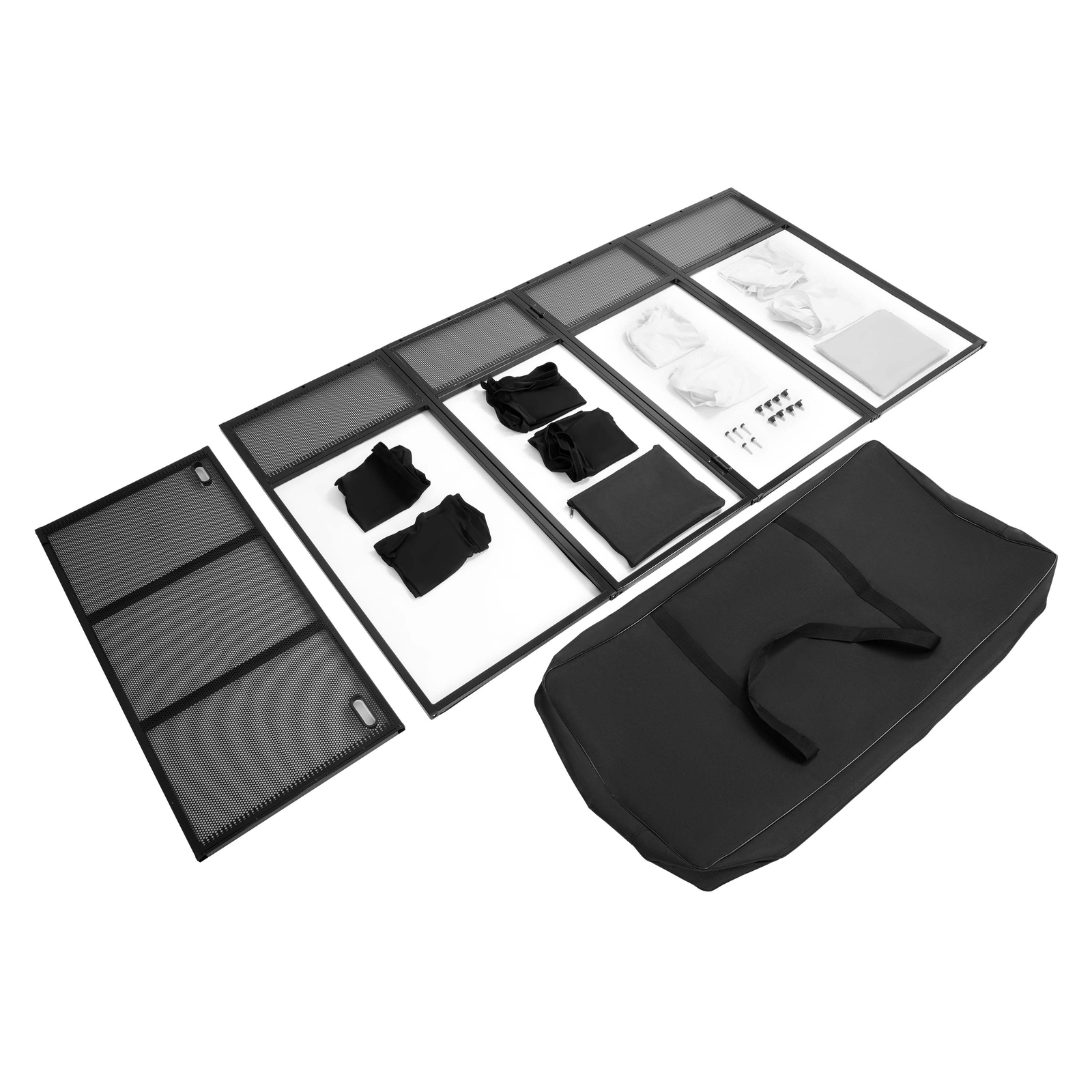 Portable DJ Table Stand Adjustable Booth Facade+Built in Flat Table w/Travel Bag