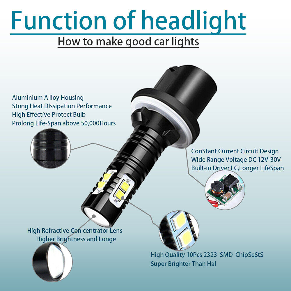 4x LED Headlights Combo Bulbs For Arctic Cat 0609-252 0609-251 High Low Beam Kit