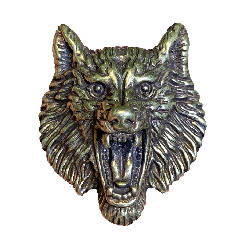 Solid Brass Wolf Head DIY Bag Wallet Conchos Rivet Stud Punk Screw Back
