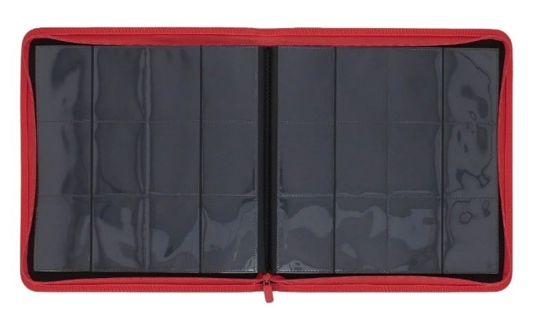 BCW Z-Folio 12-Pocket Double Sided LX Album - Red - Side Loading