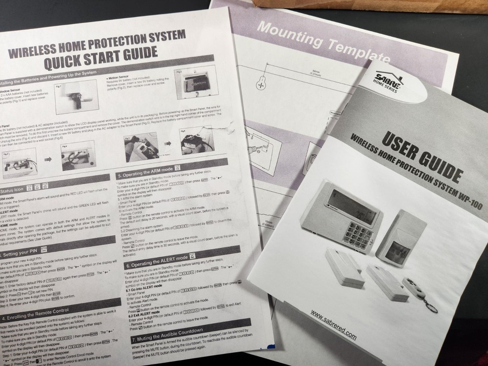 Sabre Wireless Home Protection System WP-100 New