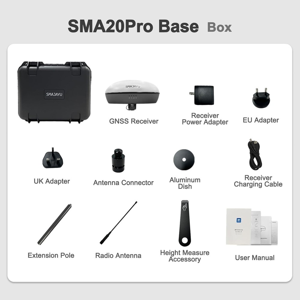 SMA20 Pro Base Station RTK PPK GNSS Receiver with Software Connect with Drones