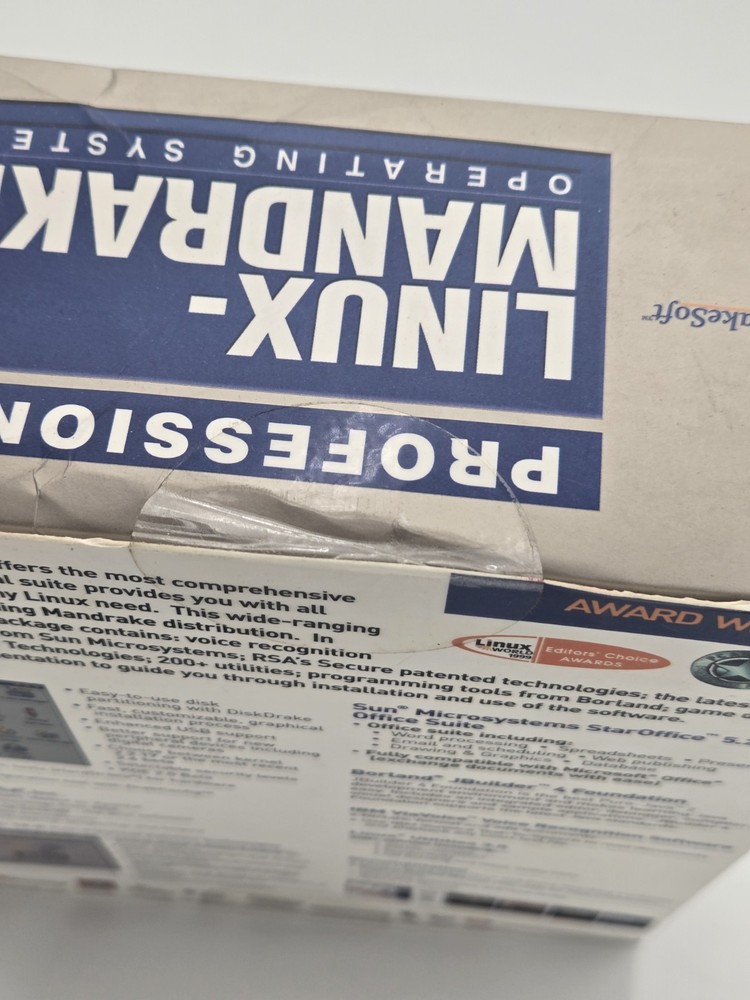 SEALED Linux-Mandrake Professional Suite 7.2 Operating System w/ Box