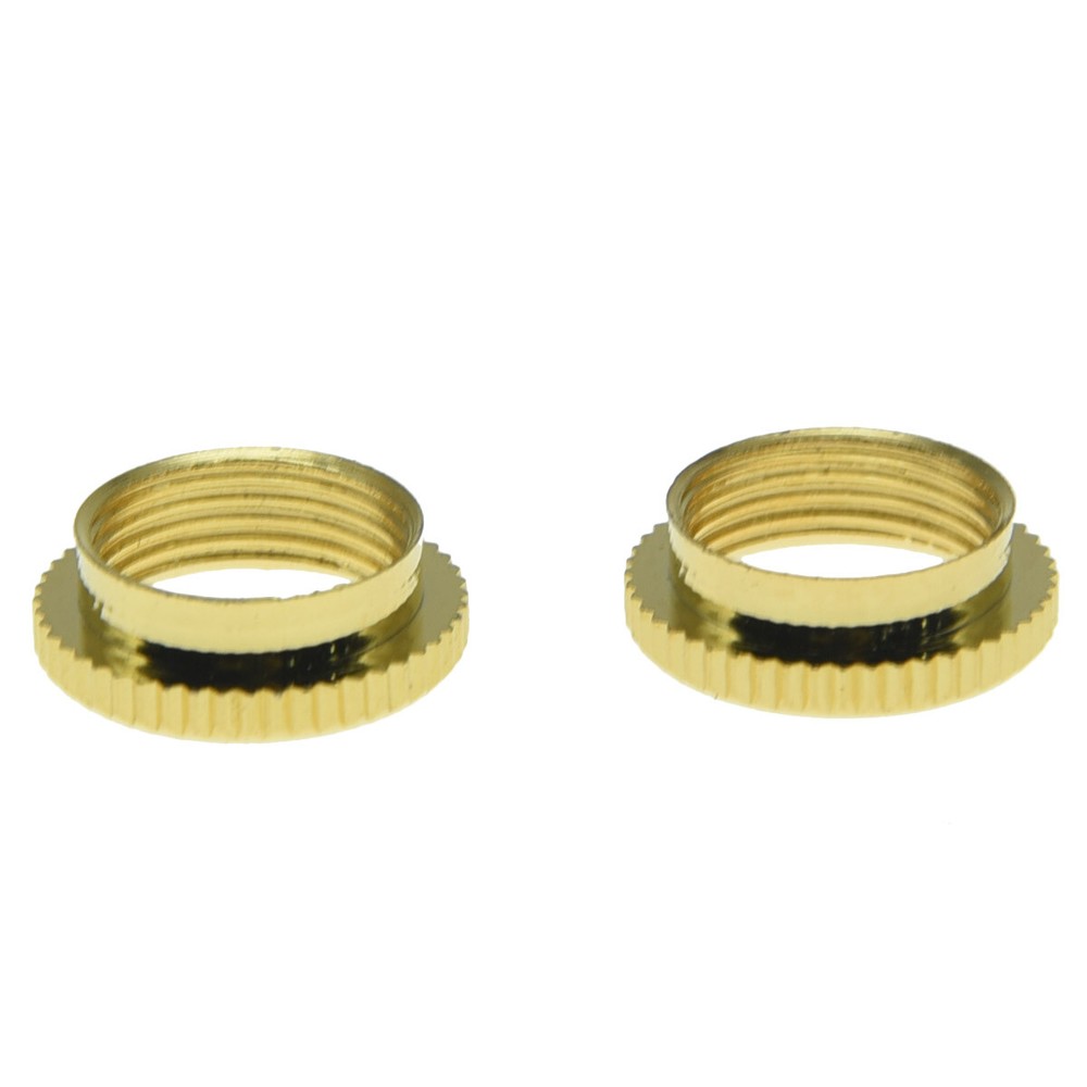 2pcs 15/32" Fine Knurled Deep Nut Toggle Switch Nut for Gibson/Switchcraft Gold