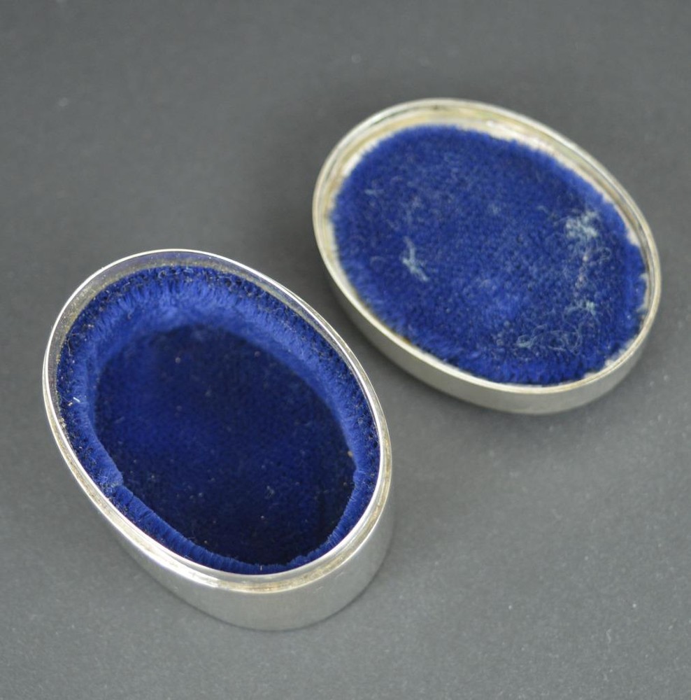 Sterling Silver and Lapis Lazuli Oval Shaped Box