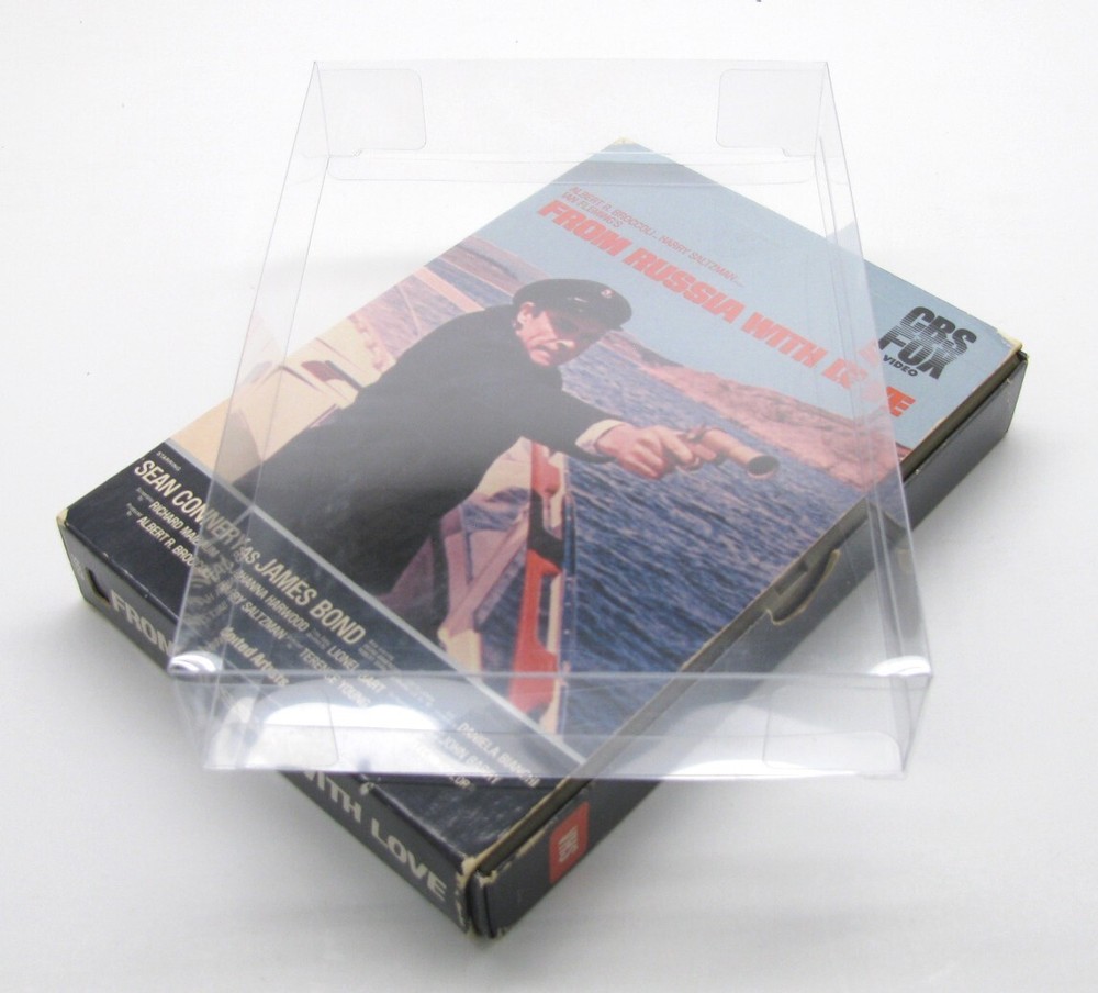 10x VHS DRAWER BOX (SIZE I) - CLEAR PLASTIC PROTECTIVE BOX PROTECTORS SLEEVE